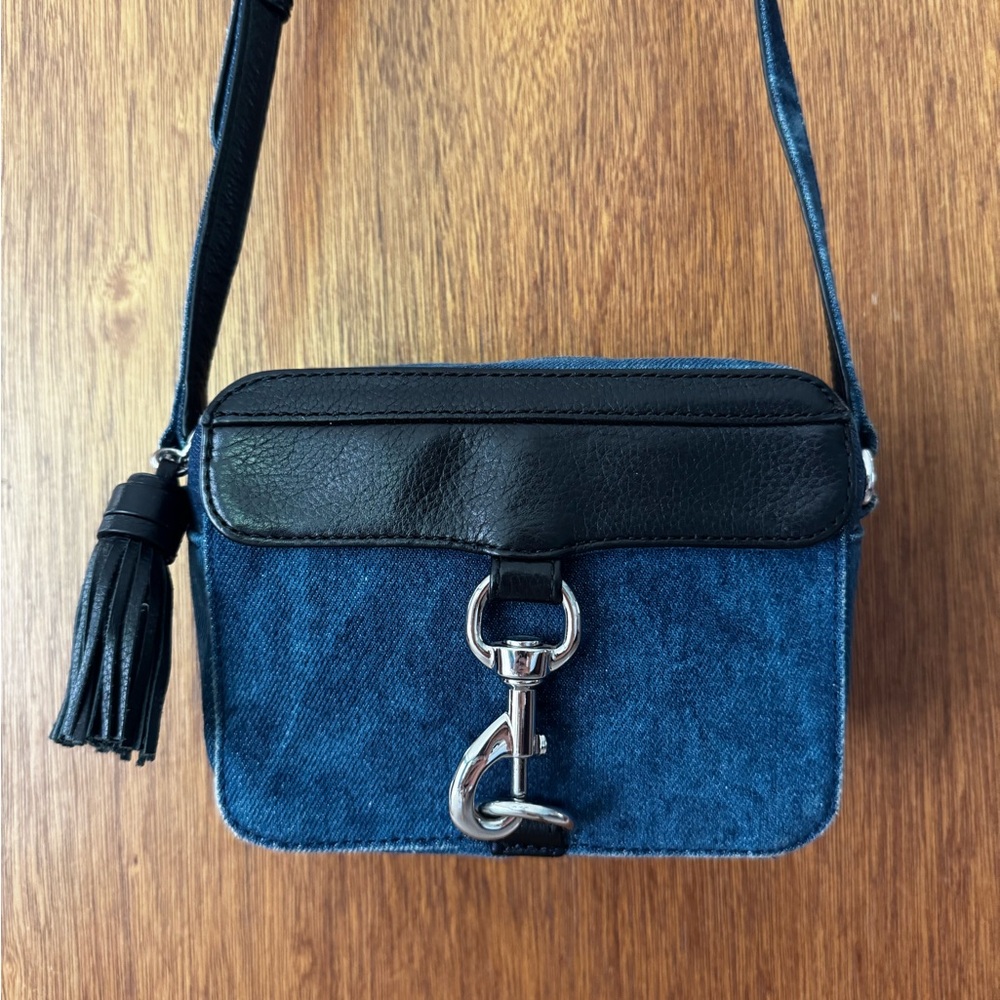 Rebecca Minkoff Black and Denim M.A.B Camera Bag